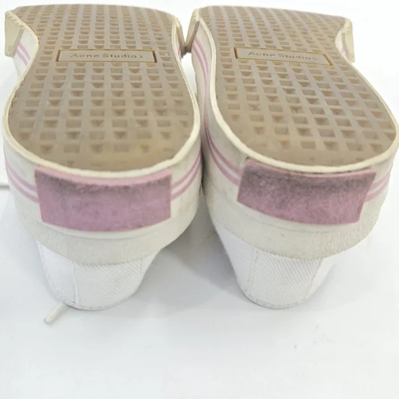 Acne Studios Sneakers Brady Cream Cotton Canvas - Picture 11 of 15